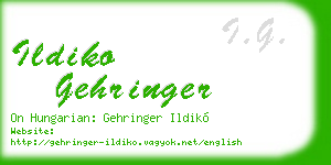 ildiko gehringer business card